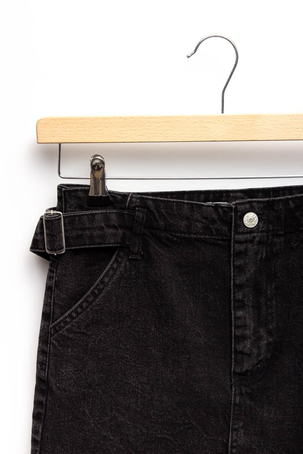 Спідниця жіноча джинсова, коротка 42 колір темно-сірий ЦБ-00157144 SKT000532843 фото