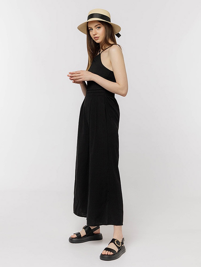 Жіночий комбінезон зі штанами 40 колір чорний ЦБ-00216889 SKT000901591 фото