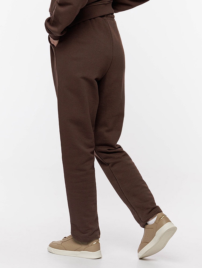 Женские зауженные спортивные штаны 50 цвет коричневый ЦБ-00214281 SKT000896133 фото