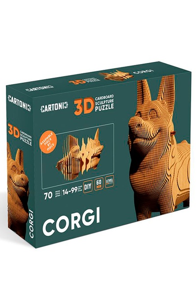 Картонний конструктор "Cartonic 3D Puzzle CORGI" колір коричневий ЦБ-00235330 SKT000945787 фото