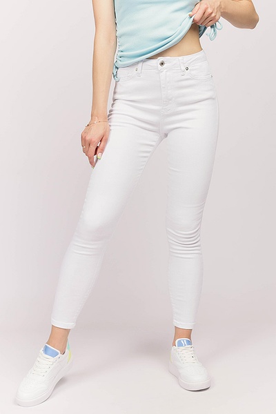 Женские джинсы 52 цвет белый ЦБ-00194624 SKT000854851 фото