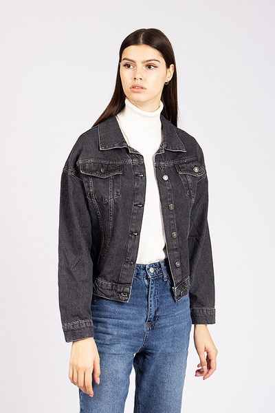 Куртка джинсова жіноча 42 колір чорний ЦБ-00162210 SKT000550329 фото
