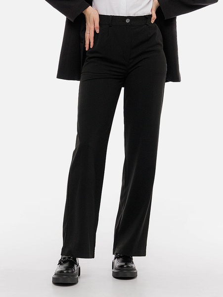 Жіночі прямі штани 40 колір чорний ЦБ-00217329 SKT000902503 фото