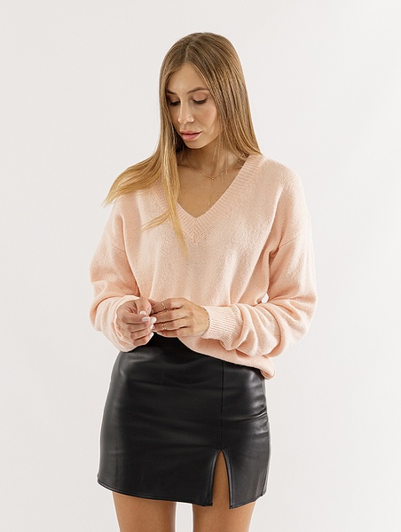 Жіночий пуловер 46 колір персиковий ЦБ-00224588 SKT000920432 фото