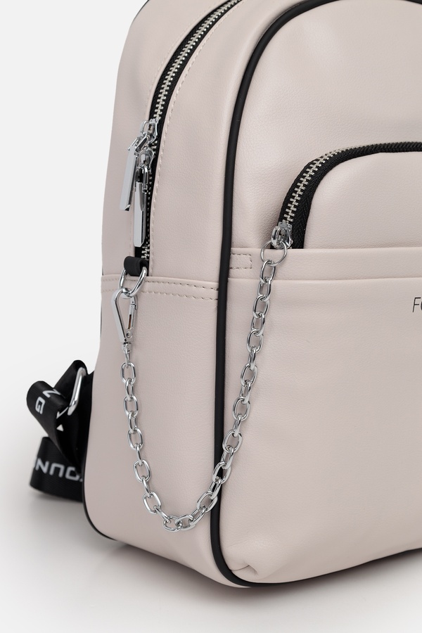 Жіночий рюкзак з сумочкою на ланцюжку колір світло-сірий ЦБ-00244047 SKT000970072 фото