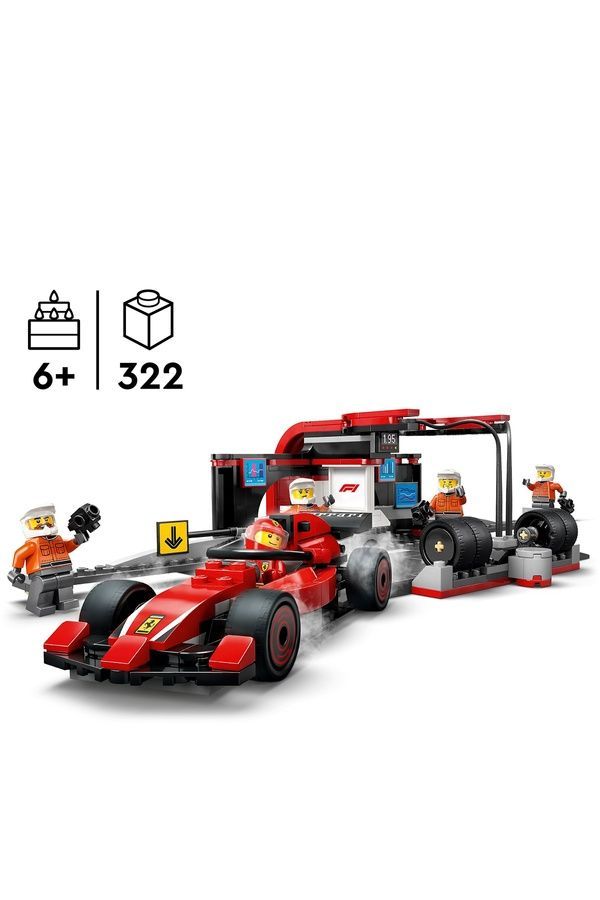 Конструктор LEGO City Пит-стоп и пит-экипаж F1 с болидом Ferrari 60443 ЦБ-00271843 фото