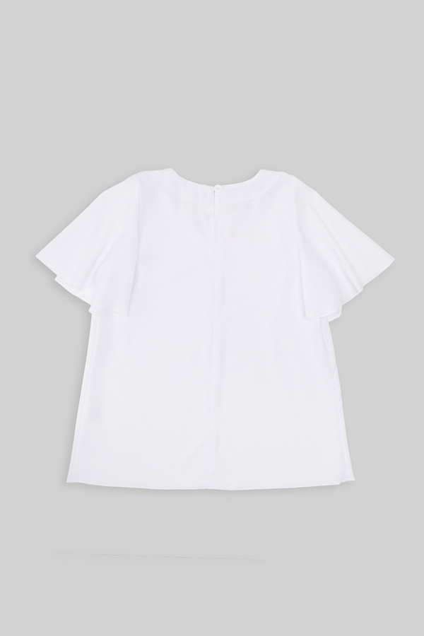 Блуза с коротким рукавом для девочки 134 цвет белый ЦБ-00253488 SKT001002133 фото