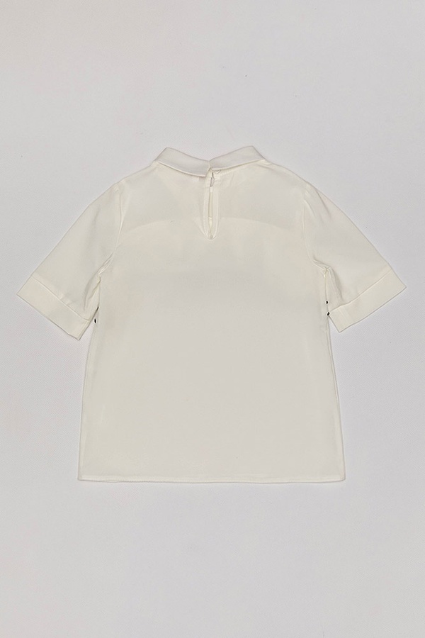 Блуза на дівчинку 116 колір молочний ЦБ-00191857 SKT000847088 фото