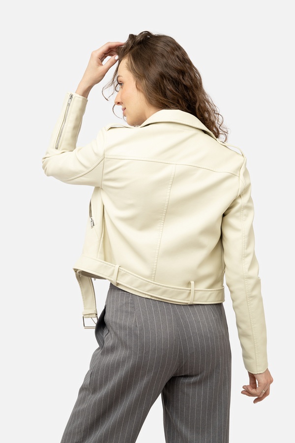 Жіноча куртка косуха 40 колір молочний ЦБ-00238377 SKT000956367 фото