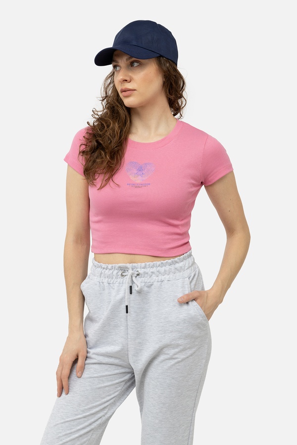 Жіноча футболка з коротким рукавом 42 колір рожевий ЦБ-00245330 SKT000981268 фото