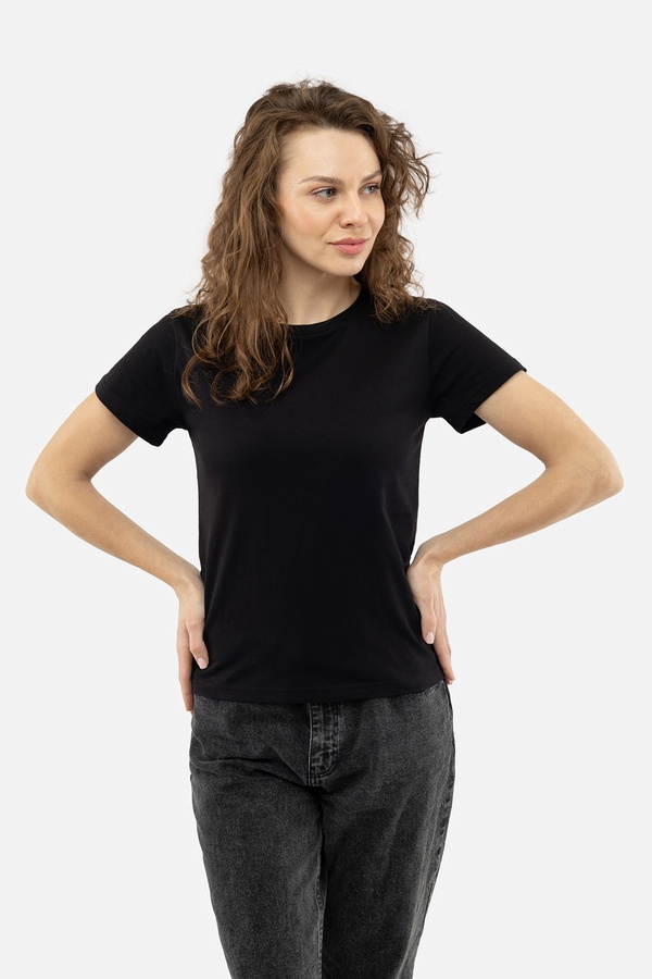 Жіноча футболка з коротким рукавом 44 колір чорний ЦБ-00210720 SKT000890419 фото