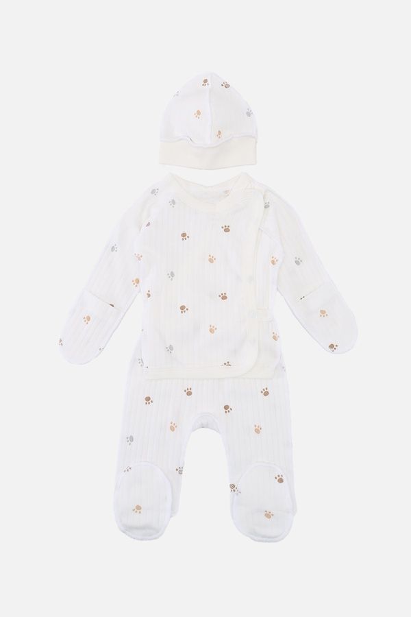 Костюм яслі для новонародженого хлопчика колір молочний 56 ЦБ-00295380 фото