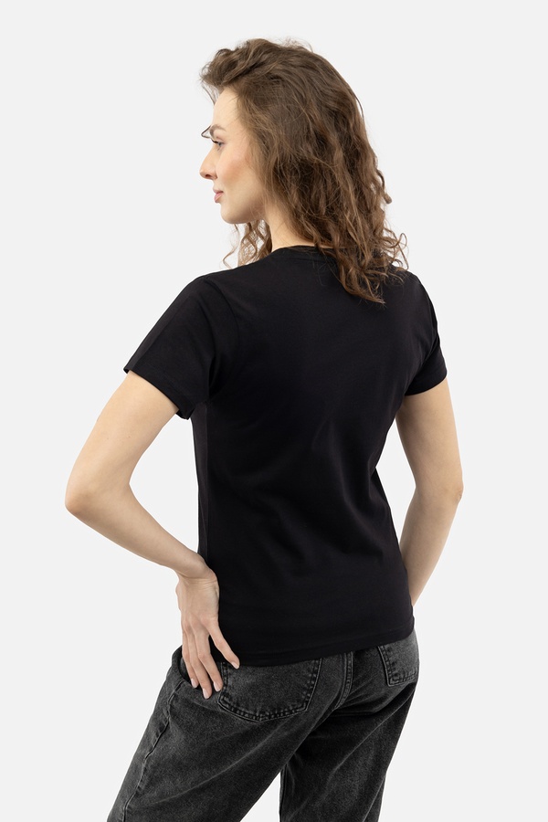 Жіноча футболка з коротким рукавом 44 колір чорний ЦБ-00210720 SKT000890419 фото