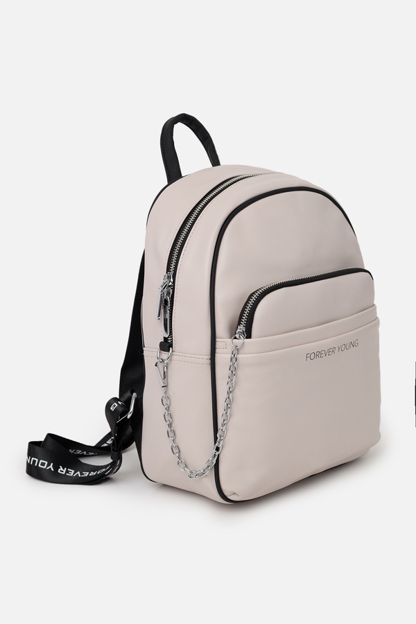 Жіночий рюкзак з сумочкою на ланцюжку колір світло-сірий ЦБ-00244047 SKT000970072 фото