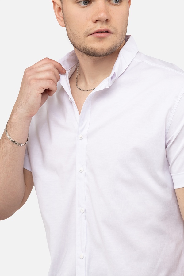 Чоловіча сорочка з коротким рукавом 54 колір білий ЦБ-00250763 SKT000994252 фото