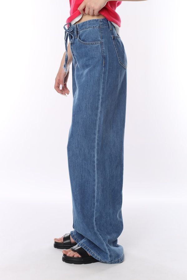 Джинсы wide leg женские цвет синий 42 ЦБ-00290506 фото
