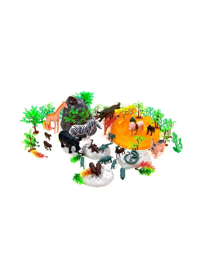 Игровой набор "Дикие животные" 57 предметов цвет разноцветный ЦБ-00216599 SKT000901001 фото