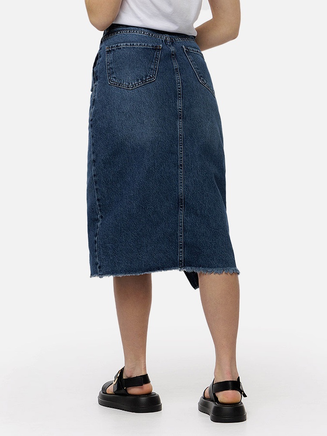 Жіноча джинсова спідниця 40 колір синій ЦБ-00214224 SKT000895965 фото
