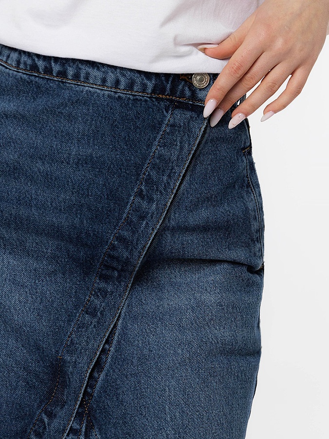 Жіноча джинсова спідниця 40 колір синій ЦБ-00214224 SKT000895965 фото