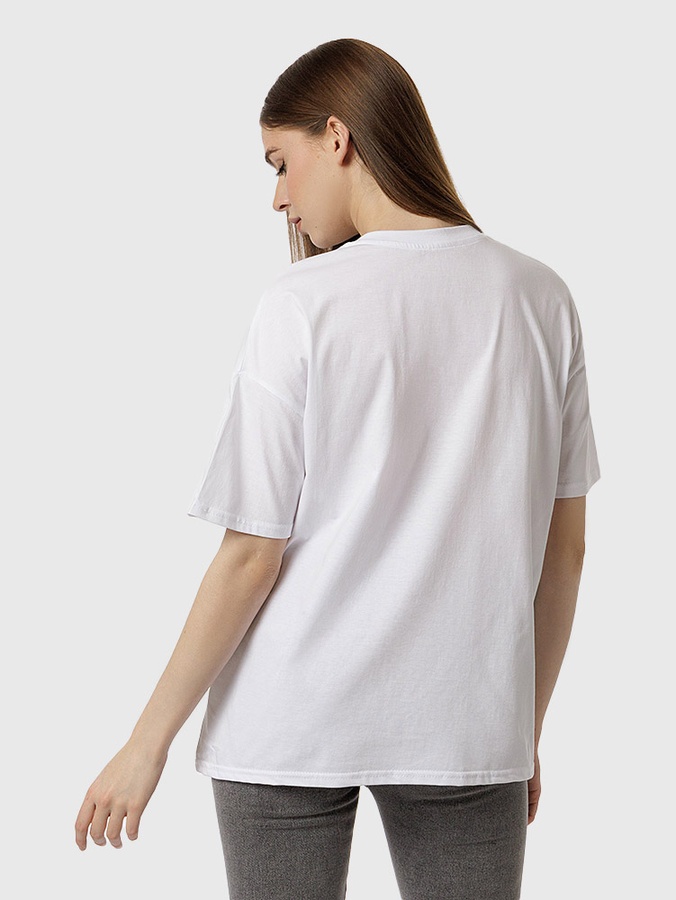 Жіноча футболка оверсайз 44 колір білий ЦБ-00218105 SKT000903924 фото