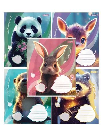 Зошит в лінійку 12 аркушів Cute forest animal 1Вересня 766280 ЦБ-00222594 фото