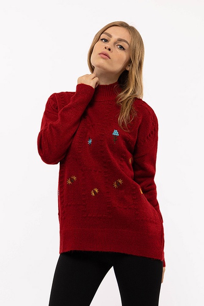 Женский свитер 46 цвет красный ЦБ-00194276 SKT000853819 фото