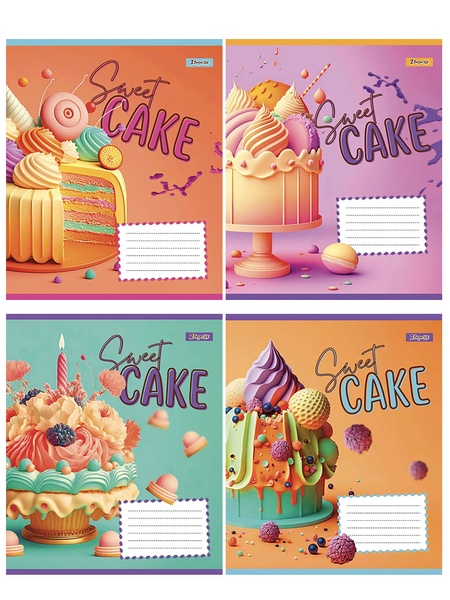 Зошит в лінію Sweet cake, 18 сторінок колір різнокольоровий ЦБ-00222610 SKT000915651 фото