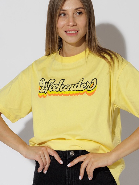 Жіноча футболка регуляр 46 колір жовтий ЦБ-00218983 SKT000905917 фото