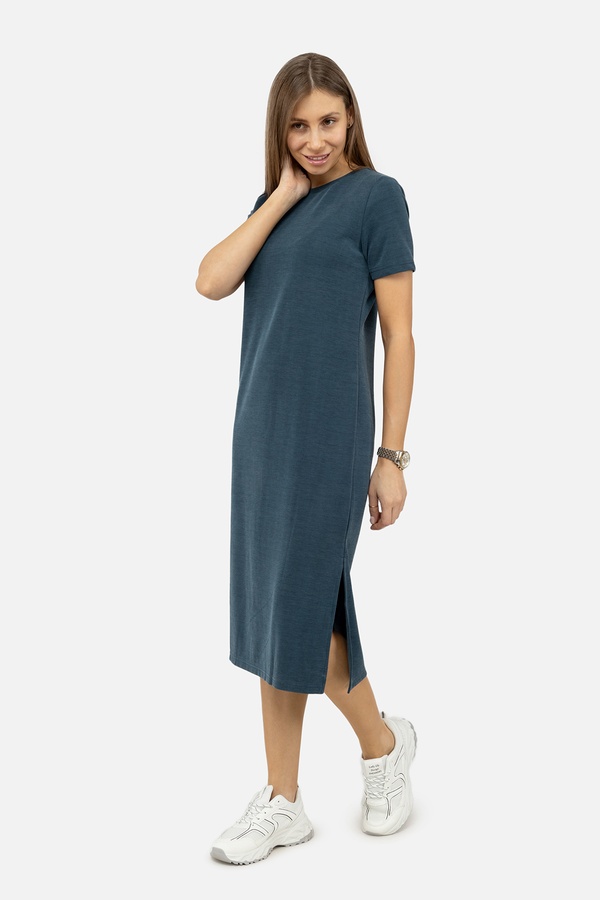 Жіноча сукня з коротким рукавом 40 колір синій ЦБ-00246518 SKT000987277 фото