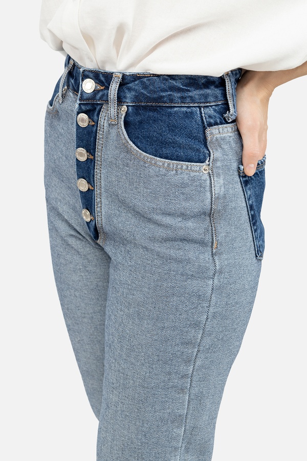 Жіночі джинси mom 38 колір блакитний ЦБ-00247195 SKT000986427 фото