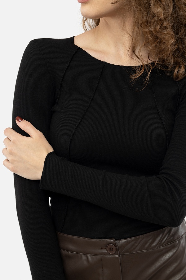Женская футболка с длинным рукавом 38 цвет черный ЦБ-00241517 SKT000961756 фото