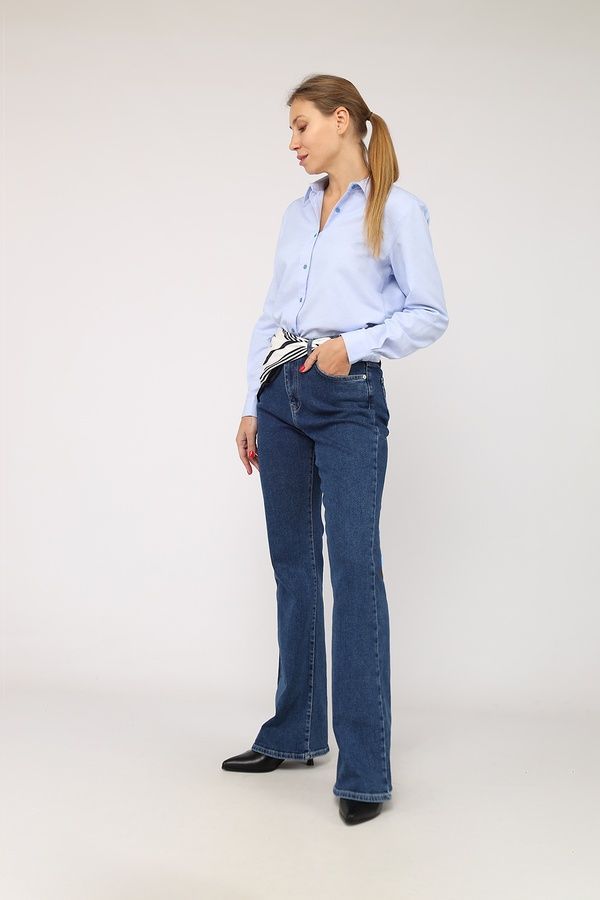Джинси bootcut жіночі колір темно-синій 50 ЦБ-00283992 фото