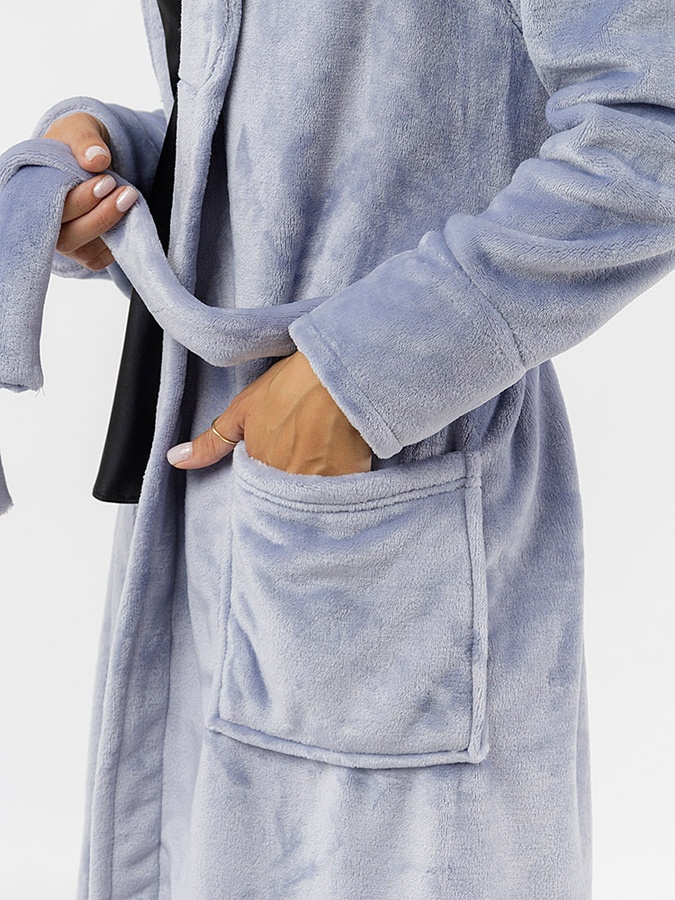 Жіночий халат 44 колір сірий ЦБ-00226861 SKT000925040 фото