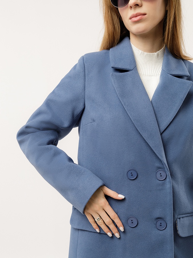 Жіноче пальто 44 колір блакитний ЦБ-00230016 SKT000933646 фото