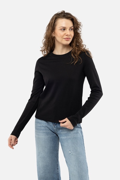 Женская футболка (лонгслив) 46 цвет черный ЦБ-00241515