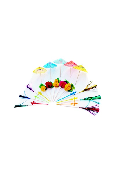 Набір "Шпильки: фрукти, парасольки, дощик, шпажка" колір різнокольоровий ЦБ-00208654 SKT000884954 фото