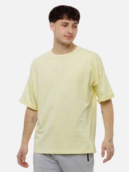 Чоловіча футболка оверсайз 48 колір лимонний ЦБ-00210816 SKT000890888 фото
