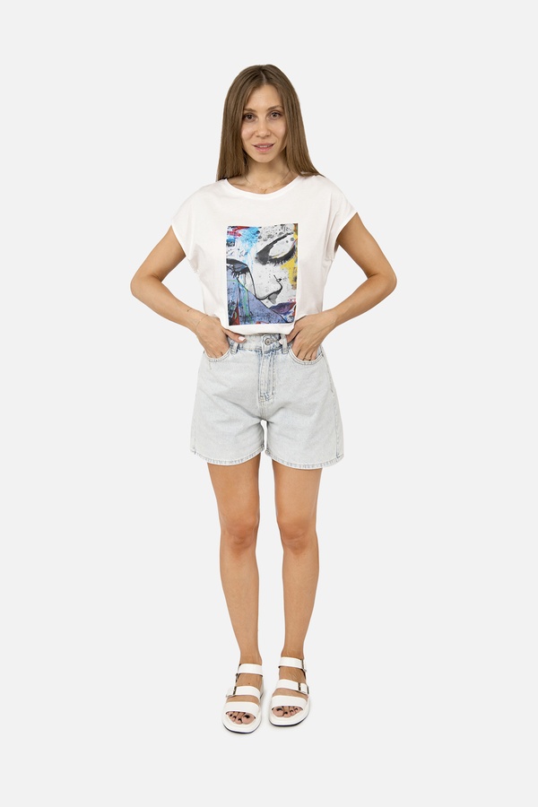 Жіноча футболка з коротким рукавом 42 колір молочний ЦБ-00254777