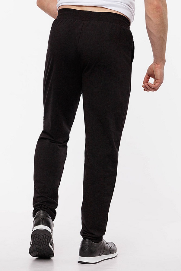 Чоловічі спортивні штани завужені 52 колір чорний ЦБ-00208983 SKT000885864 фото