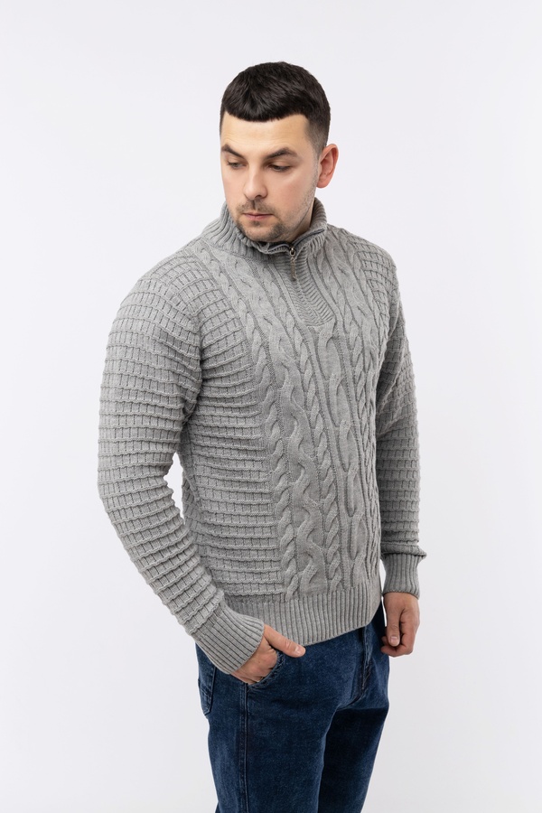 Чоловічий светр 50 колір сірий ЦБ-00233204 SKT000940924 фото