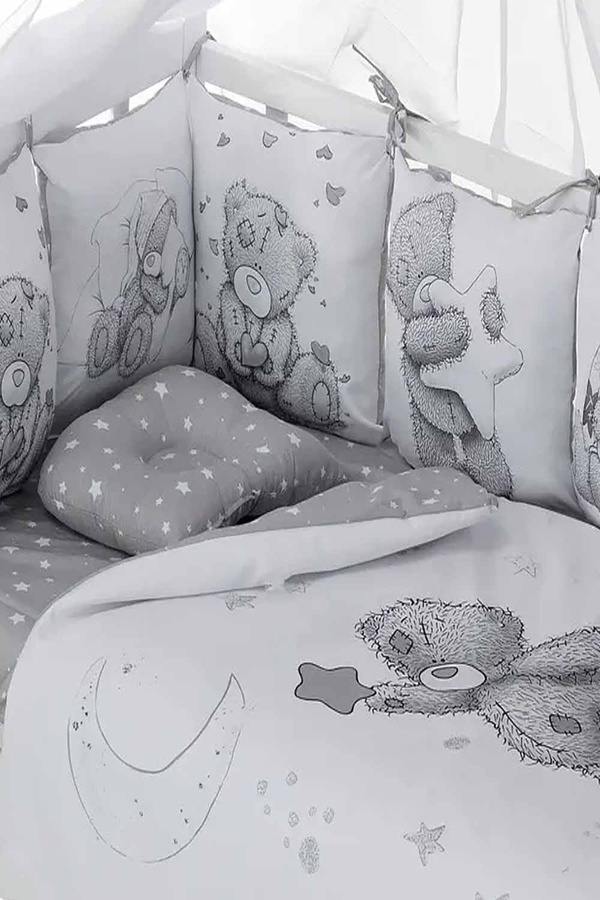Детская постель Bortiki Print-08 Grey Teddy цвет серый ЦБ-00199061 SKT000865035 фото