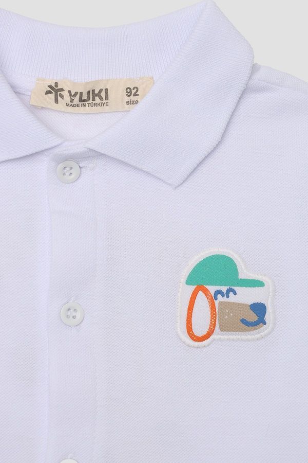 Футболка-поло с коротким рукавом для мальчика цвет белый 80 ЦБ-00276057 фото