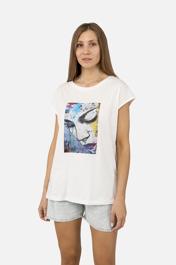 Жіноча футболка з коротким рукавом 42 колір молочний ЦБ-00254777