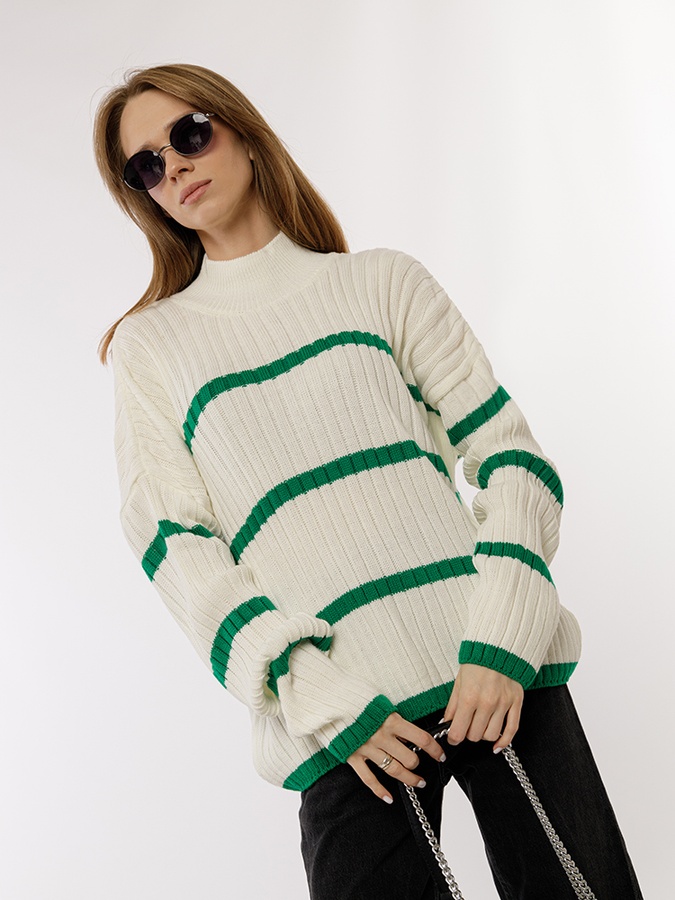 Женский свитер 46 цвет молочный ЦБ-00224592 SKT000920436 фото