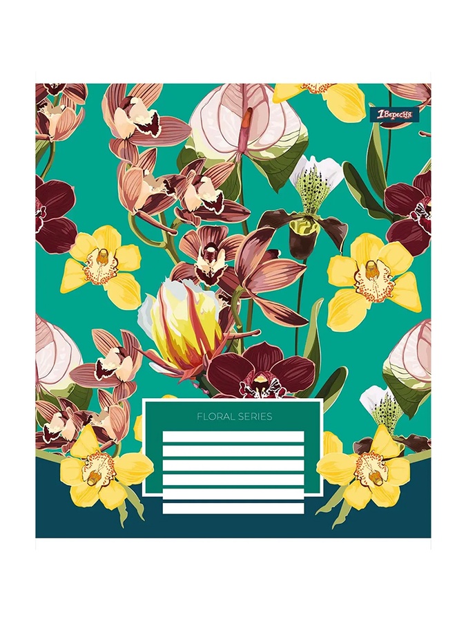 Зошит в клітинку Floral series, 24 сторінки колір різнокольоровий ЦБ-00222614 SKT000915655 фото