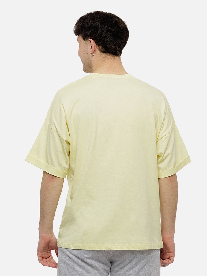 Мужская футболка оверсайз 48 цвет лимонный ЦБ-00210816 SKT000890888 фото