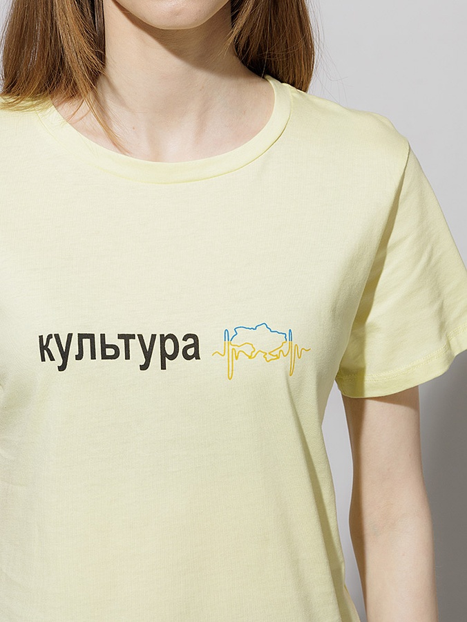 Женская футболка регуляр 42 цвет желтый ЦБ-00216235 SKT000900252 фото