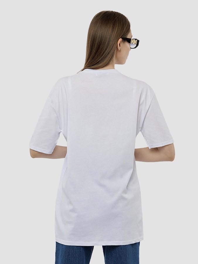 Жіноча подовжена футболка регуляр 50 колір білий ЦБ-00215339 SKT000898383 фото