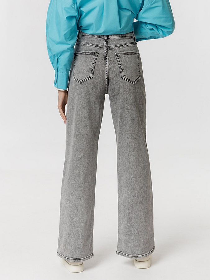 Жіночі джинси мом 38 колір світло-сірий ЦБ-00217705 SKT000903163 фото