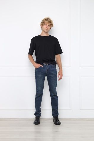 Джинси Slim чоловічі колір темно-синій W29 ЦБ-00299478 фото